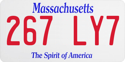 MA license plate 267LY7