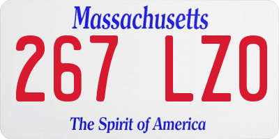MA license plate 267LZ0