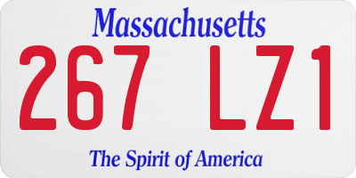 MA license plate 267LZ1
