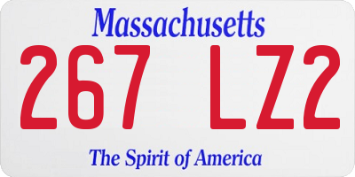 MA license plate 267LZ2