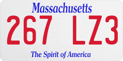 MA license plate 267LZ3