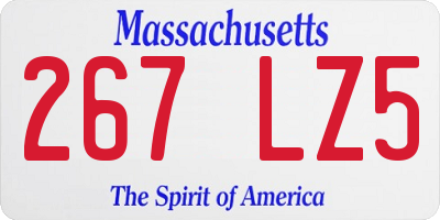 MA license plate 267LZ5