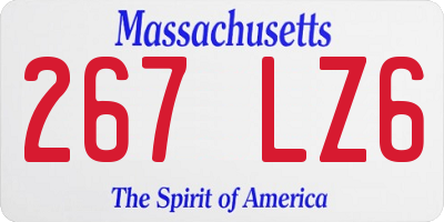 MA license plate 267LZ6