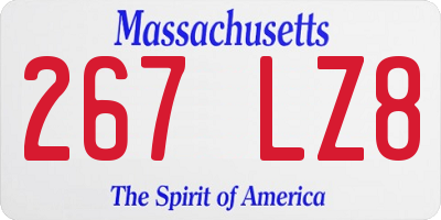 MA license plate 267LZ8