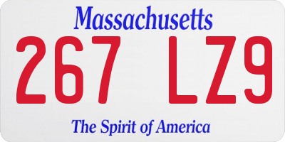 MA license plate 267LZ9