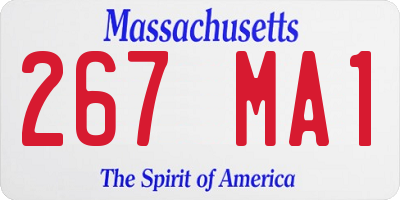 MA license plate 267MA1