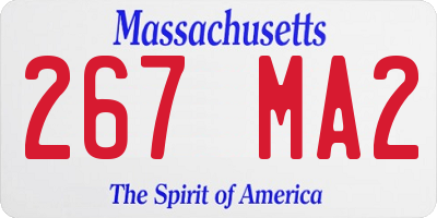 MA license plate 267MA2