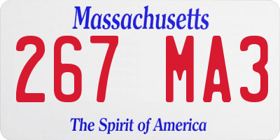 MA license plate 267MA3