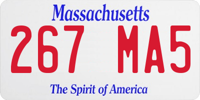 MA license plate 267MA5