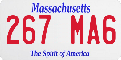 MA license plate 267MA6