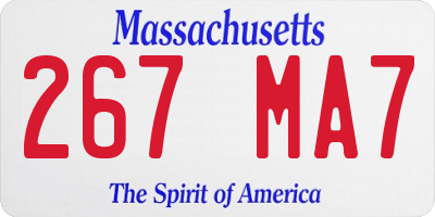 MA license plate 267MA7