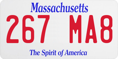 MA license plate 267MA8