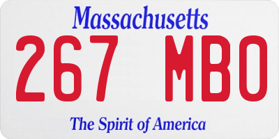 MA license plate 267MB0