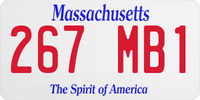 MA license plate 267MB1