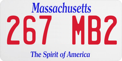 MA license plate 267MB2