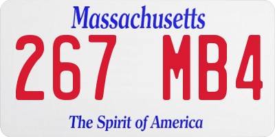 MA license plate 267MB4
