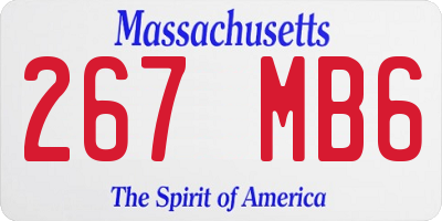 MA license plate 267MB6