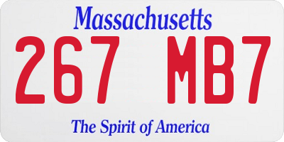 MA license plate 267MB7