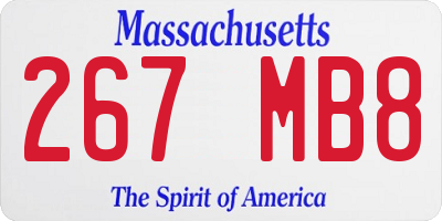 MA license plate 267MB8