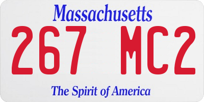 MA license plate 267MC2