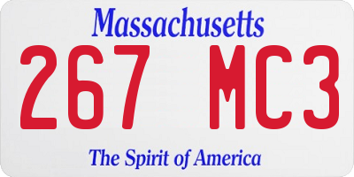 MA license plate 267MC3
