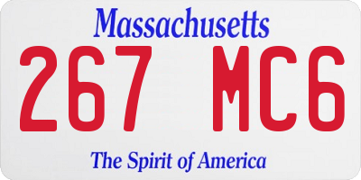 MA license plate 267MC6