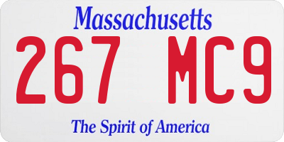MA license plate 267MC9