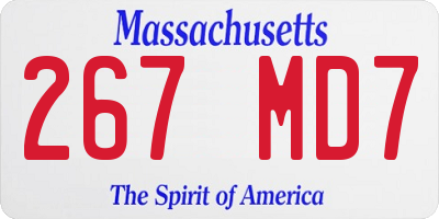 MA license plate 267MD7