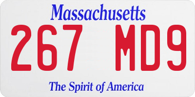 MA license plate 267MD9