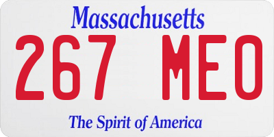 MA license plate 267ME0