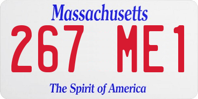 MA license plate 267ME1