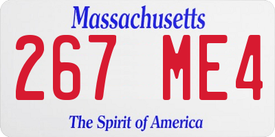 MA license plate 267ME4