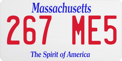 MA license plate 267ME5