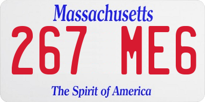 MA license plate 267ME6