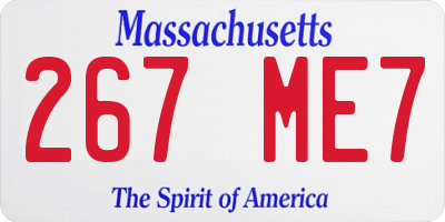 MA license plate 267ME7