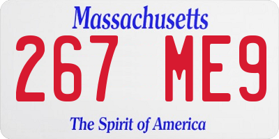 MA license plate 267ME9
