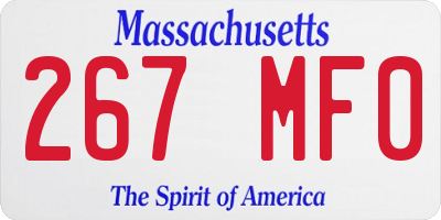 MA license plate 267MF0