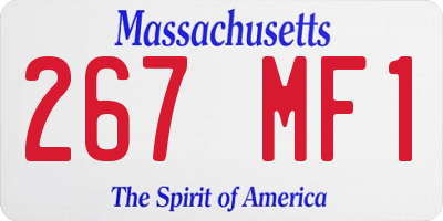 MA license plate 267MF1