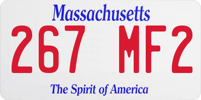 MA license plate 267MF2