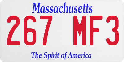 MA license plate 267MF3