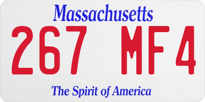 MA license plate 267MF4