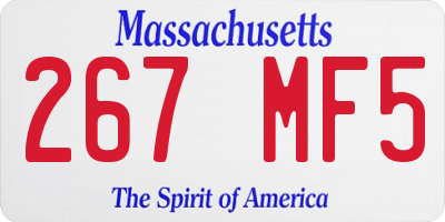 MA license plate 267MF5