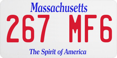 MA license plate 267MF6