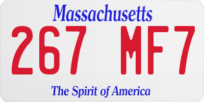 MA license plate 267MF7