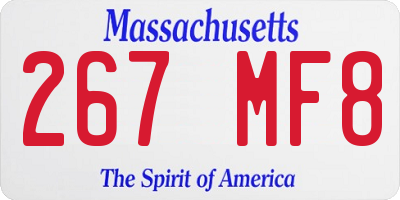 MA license plate 267MF8