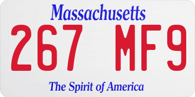 MA license plate 267MF9