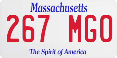 MA license plate 267MG0