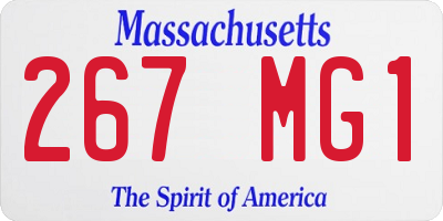 MA license plate 267MG1