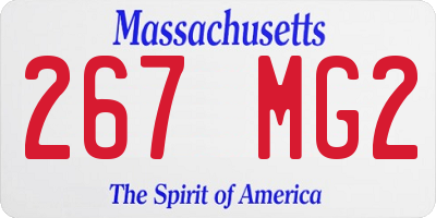 MA license plate 267MG2