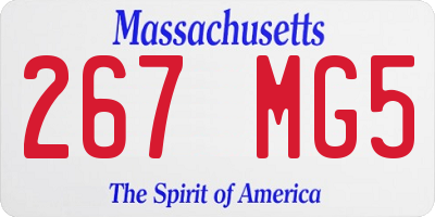 MA license plate 267MG5